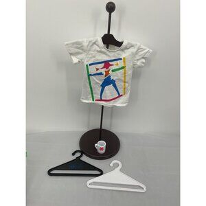 American Girl Doll Clothes Accessories Set Graphic Shirt 2 Hangers Miniature Mug